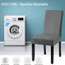 Waterproof Dining Chair Cover,Spandex Fabric Fit Stretch Chair Slipcover,Removable Washable Jacquard Parsons Chair Covers (Light Grey,Set of 2)