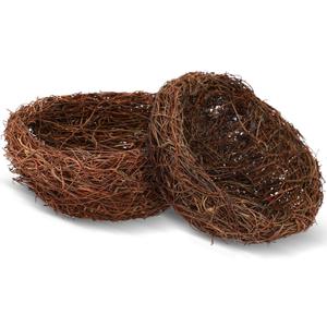 Therwen 2 Pcs Decorative Bird Nest Decor, Natural Twig Bird Nests for Spring Easter Table Centerpiece, Rustic Home Decor, Floral Arrangement, DIY Craft and Terrarium Display (7.9 Inch)