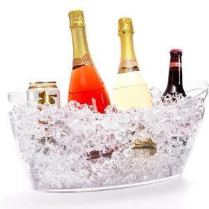 Ice Bucket for Parties, Clear Acrylic Champagne Bucket with Handle, 6 Liters Beverage Ice Tub, Wine Beer Drink Buckets for Mimosa Bar, Cocktail Beer Bottle
