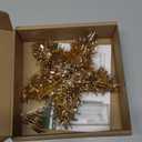 LAWOHO Christmas Tree Topper Star, Vintage Christmas Decor, Mini Shiny Golden 6 Inch Christmas Tree Decoration with 6H Timer, 20 Warm Lights for Xmas Tree, Holiday & Party, Indoor Home