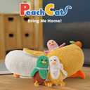 PEACH CAT Banana Duck Plush 1 Mommy 19.7" Banana Duck Stuffed Animal with 3 Cute Babies Inside, 4 Pieces Plushies Toy Set Gifts for Girls and Boys