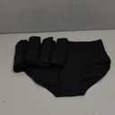 Molasus Women's Cotton Underwear High Waisted Full Coverage Ladies Panties (Regular & Plus Size) L Black