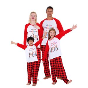 Matching Christmas Pajamas for Family/Couples, Plaid Pants with Christmas Tree Printed Tops Sleepwear, Xmas PJs Sets (Small, Dwarf)