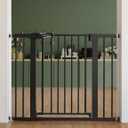Babelio Baby Gate for Doorways and Stairs, 26-40" Auto Close Dog Gate, PressGuard C5, Easy-Install Pressure Mounted Satey Door, No Drilling Safety Gate for Child and Pets, Black