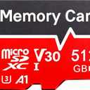 512GB Micro TF Memory Card U3 V30, High Speed Class 10 with SD Adapter for Camera, Security System, GoPro, Action Cam, Dash Cam, Drone, Tablet (512GB)