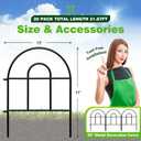 Decorative Garden Fence 32.5ft x 17in - 30 Pack Rustproof Metal No Dig Fence Animal Barrier, Arched Bed Edging Classic Style Wire Border Panel Fencing for Yard Patio Outdoor Decor, Black