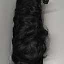 REECHO Ponytail Extension, 26 Inch Drawstring Ponytail Extension Long Curly Wavy Pony Tails Hair Extensions Synthetic Clip in Ponytail Hairpiece for Women, Dark Chocolate Brown with Highlights