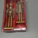 Roowest 2 Pcs Christmas Nutcracker Figure 7 Inch Gold Wooden Doll Decoration Set Including Nutcracker Blank Toys with King Shape and White Beard for DIY Crafts Christmas Decorations