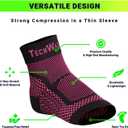 TechWare Pro Ankle Brace Compression Sleeve - Plantar Fasciitis Sock. Relieves Achilles Tendonitis. Foot Arch Support Reduces Joint Pain, Swelling & Heel Spur Pain. Injury Recovery Braces for Sports (S / M (see size chart), Black / Pink)