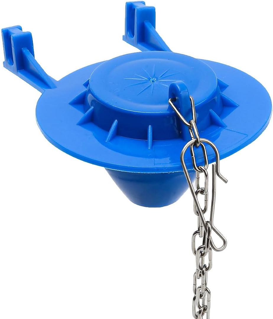 1 Packs Universal Toilet Flapper Replacement Kit: 2 Inch Toilet Tank Flapper Designed for American Standard Kohler Toto Gerber Tank Water Saving Rubber Flush Valve Flapper with Stainless Chain Blue