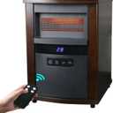 Space Heaters for Indoor Use, 1500W Infrared Quartz Wood Cabinet Heater with Adjustable Thermostat, Overheat Protection Space Heater for Large Room