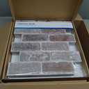 COMSTICKC 10 Pcs 3D Faux Brick Wall Panel, Peel and Stick Brick Wall Tiles, 12"X12" Small Size Thin PVC Gray Brick Self Adhesive Brick Backsplash Faux Brick Panels, Paintable Decorative Tiles