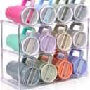Large Compartment Water Bottle Organizer, Stackable Water Bottle Holder for Stanley 40 oz Tumbler, Clear Tumbler Organizer for Cabinet, Kitchen Pantry or Countertop, 3 Pack (3 Pack)