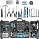 Tool Kit for Home, 144 Piece Hand Tool Set with Storage Box, General Basic Repair Tool Set with Hammer, Pliers, Wrenches, Voltage Tester, Measure Tape, Screwdriver Bits