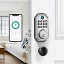 LOCK&SOLVER Keyless Entry Door Lock, Smart Lock for Front Door, Keypad Fingerprint Doorlock, App Remote Control, One-Time Code, Auto Lock, Easy Installation with Video Guide, Rust-Resistant Zinc (Satin Nickel)