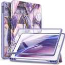 SURITCH Case for iPad 10.2 (iPad 9th/8th/7th Generation) Protective Case with Built-in Screen Protector and Pencil Holder Case with Stand Function and Auto Sleep/Wake for iPad 10.2 Inch - Purple