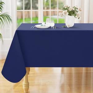 Smiry Rectangle Table Cloth 54x78 Inch, Waterproof Wipeable Vinyl Tablecloths Protector, Oil Spill Proof Plastic Table Cover for Dining, Picnic, Camping, Outdoor, Navy