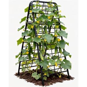 Joyhalo Heavy Duty Adjustable A-Frame Cucumber Trellis for Climbing Plants, 50.4"x17" All-Metal Garden Trellis with Dense Grid Climbing Frame for Raised Beds, Tomatoes, Cucumbers & Outdoor Vines