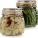 Galashield Glass Jars with Lids 24 oz Food Storage Jars with Airtight Lids Leak Proof Glass Canisters Kitchen Jars [Set of 2]