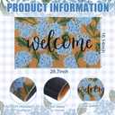 Jenaai Hydrangea Summer Doormat, 16 x 29 Inches, Floral Welcome Mat with Non-Slip Backing, Durable Coir Summer for Front Door, Entryway, Patio, and Porch Decor