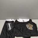 Vabean Halloween Nun Costume Accessories Nun Dress Nun Hat Stockings Gold Cross Pendant Necklace for Women Halloween Cosplay (XX-Large)