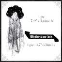 JeVenis Gothic Rose Flower Headband for Bride or Die Bachelorette Party Decoration Supplies (Black)