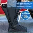 Waterproof Shoe Covers Rain Shoe Cover with Reflector for Men Women (Black, XL)
