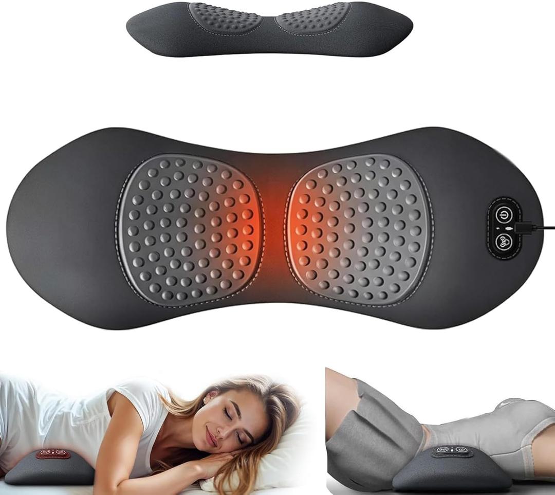 3 in 1 Electric Back Massager Pillow with Adjustable Support and Soothing Heat  Ergonomic Wedge Cushion for Home, Office, or Travel Use (Grey)