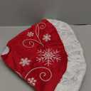 XAMSHOR Blue Christmas Tree Skirt 32 Inches Snow Sequin Embroidery with White Trim Border Decor for Xmas Holiday Party Ornaments