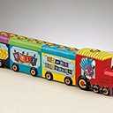 Chanukah Express Menorah . Hand Painted Ceramic Menorah by Artist BR Leiner