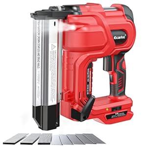 Ecarke Cordless 2 Inch Brad Nailer Compatible with Milwaukee 18V Battery(No Battery), 2 In 1 Electric Nail, 18GA Staple with 1000 Nails, Battery Powered Nail for Trim Wood Crafting Home DIY