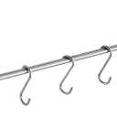 22 Inch Kitchen Utensil Hanger with 5 Hooks, Stainless Steel Wall Mounted Rail Rack for Bathroom, Bedroom (Brushed) YIGUANXIN