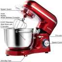 Aucma Stand Mixer,6.5-QT 660W 6-Speed Tilt-Head Food Mixer, Kitchen Electric Mixer with Dough Hook, Wire Whip & Beater (Red, 6.5QT)