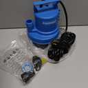 1/3 HP Submersible Water Pump 2000 GPH Portable Small Sump Pump For Pool Cover, Basements, Puddles, Gardens Ponds With 16.4 Ft Power Cord and Hose Adapters, Blue