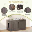 Cat Litter Box Enclosure, Hidden Enclosed Litter Box Furniture with Adjustable Partition, Multi-Functional Outdoor Cat House, Side Table, Easy to Clean, Dark Grey