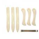 12 Pcs Sewing Seam Markers Bone Folder,Tailor's Fabric Markers Creaser,Plastic Bone Folder Paper Creaser, Folding Bookbinding Tool, Origami Tools,with Metal Sewing Edge clamp