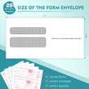 1099 NEC Forms 2025 with Envelopes, 25 Recipients 2025 1099 NEC Tax Forms, 4 Part Kit, Compatible with Accounting, 25 Self Seal Envelopes, Includes 3 1096 Forms