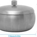 JSVER Stainless Steel Cigar Ashtray with Lids for Home Office Decoration, Outdoor Patio, Balcony (Silver)