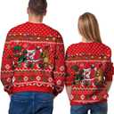 Colorful House Unisex's Ugly Christmas Jumper Sweater Printed Pullover,3D Funny Digital Print Sweatshirt Suit for Men Woman (Red)