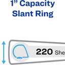 Avery® Heavy-Duty View 3 Ring Binder, 1" Slant Rings, 1 White Binder
