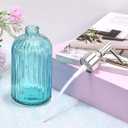 uxcell Soap Dispenser - 13.5Oz Glass Dish Hand Soap Dispenser with Silvery Pump for Kitchen Bathroom, Blue