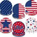 50PCS 4th of July Paper Plates, American Flag Patriotic Plates Supplies | Disposable 9 Inch Red White and Blue Plates Sets, Memorial Day Independence Day Tableware for Fourth of July Decorations