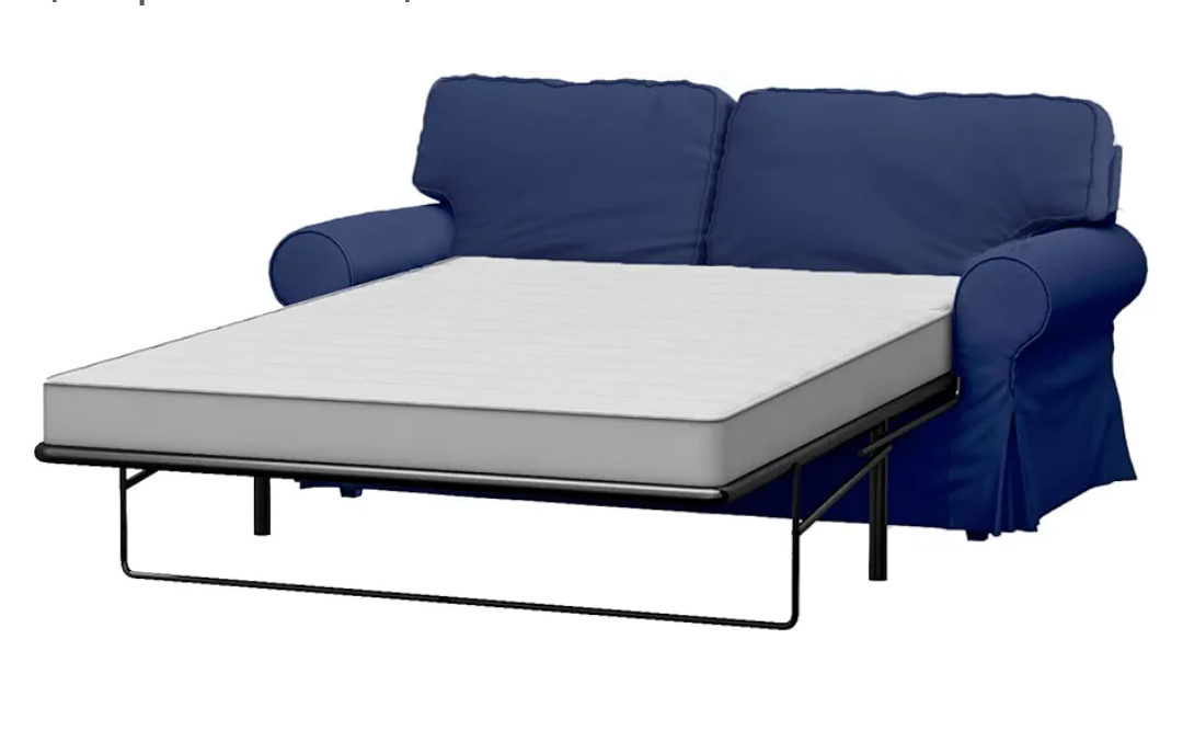 Heavy Cotton Ektorp Two Seater Sofa Bed Cover Replacement Compatible with IKEA Ektorp 2 Seater Sleeper Only, A Quality Sofa Slipcover Replacement (Deep Blue Cotton)