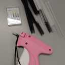 Handheld Stitch Tag Gun for Clothes, Quick Clothing Fixer, Tagging, Sewing Kit Includes 6 Needle, 1000 Black Fasteners & 1000 White Fasteners, Pink