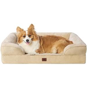 EHEYCIGA Orthopedic Dog Beds for Large Dogs, Waterproof Memory Foam Large Dog Bed with Sides, Non-Slip Bottom and Egg-Crate Foam Pet Couch Bed with Washable Removable Cover, Greige EHEYCIGA Orthopedic Dog Beds for Large Dogs, Waterproof Memory Foam Large Dog Bed with Sides, Non-Slip Bottom and Egg-Crate Foam Pet Couch Bed with Washable Removable Cover, Greige