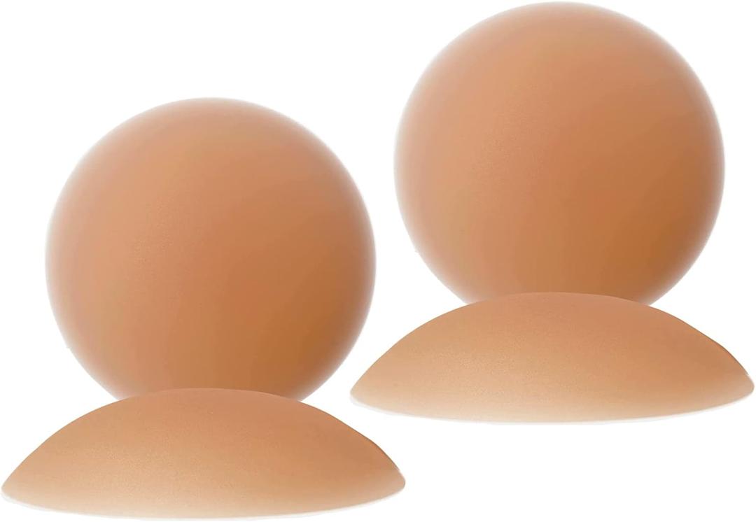 VOCH GALA Nipple Covers 2 Pairs-Seamless and Sheer Adhesive Silicone Nipple Pasties for Women Reusable, Sticky Breast Petals (Medium (Fits A-C Cups), Caramel)