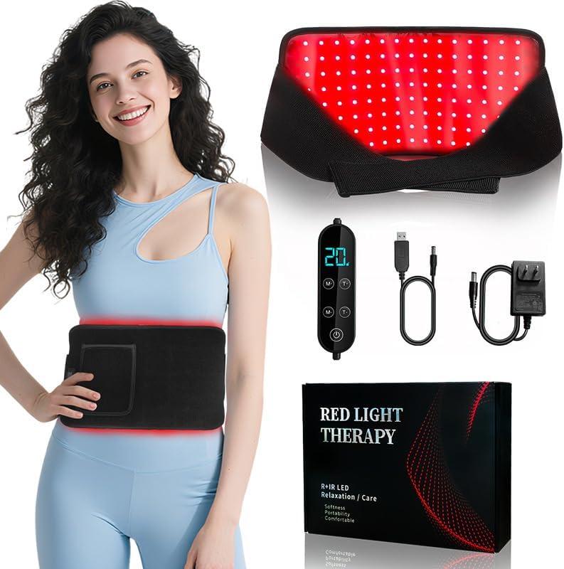 Red Light Therapy Infrared Light Therapy Belt for Body Pain NIR Deep Therapy for Back Knee Hands Feet Relief Portable 120pcs LEDs Near Infrared Light 660nm 850nm Home Heating Light Therapy Wrap Belt