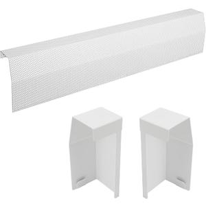 3ft Steel Easy Slip-On Baseboard Heater Cover with End Caps for Bathroom & Hydronic System for Replacing Old Cover, White