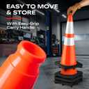 (4-Pack) SILARYO 28 Inch Traffic Cones | 330-Ft Caution Tape & 3 Attach-on Signs | Heavy-Duty Orange Traffic Cones | Tall & Large Traffic Safety Cones for Construction - PVC, Anti-Skid, -20F to 130F