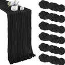 6 Pack Black Cheesecloth Table Runner 35x120 Inch Gauze Rustic Boho Table Runner 10FT Cheese Cloth for Wedding Decor Birthday Party Bridal Baby Shower Table Decoration